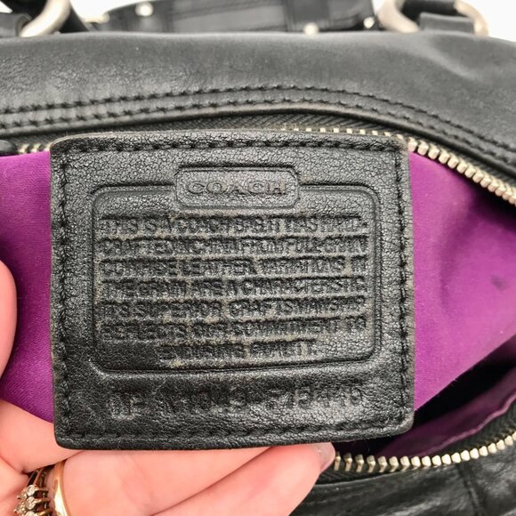 Coach Black Leather Ashley Convertible Tote Bag F15445 - Picture 10 of 11